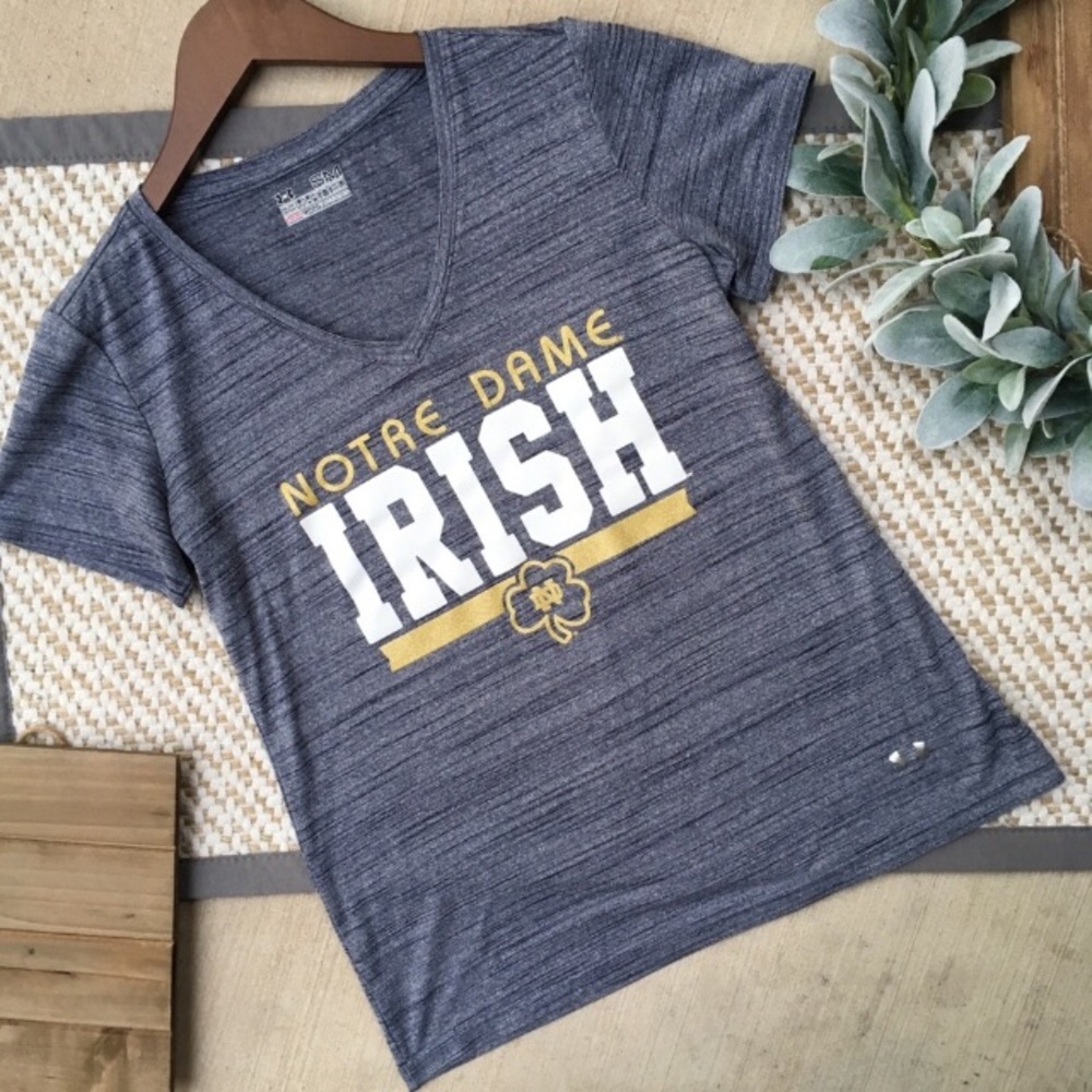 Under Armour Semi-Fitted Norte Dame Irish Grey Top